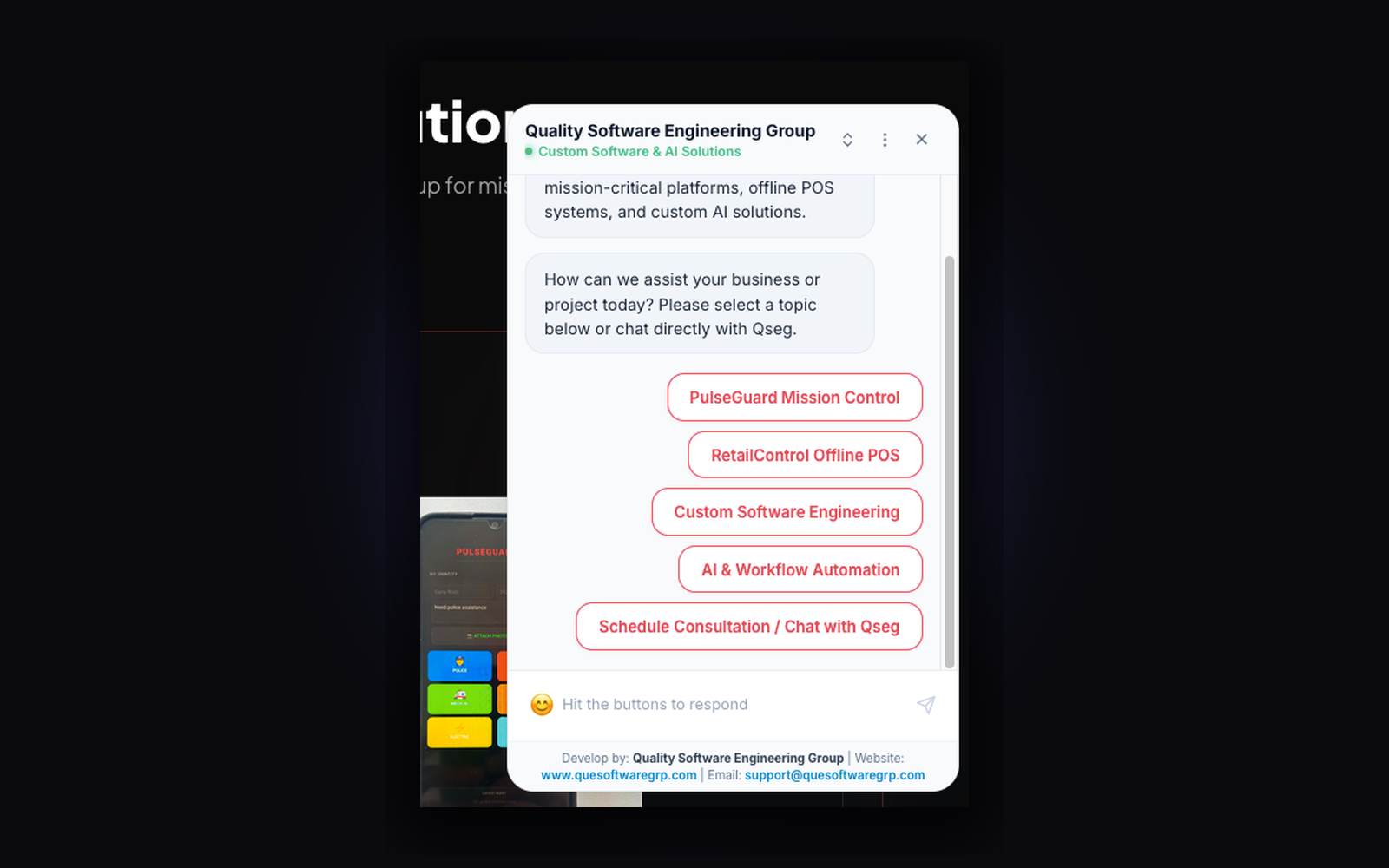 QSEG AI Chatbox Interface